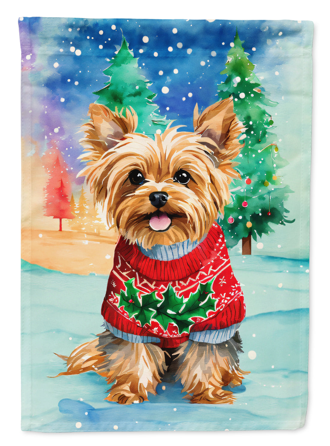 Buy this Yorkshire Terrier Yorkie Christmas House Flag