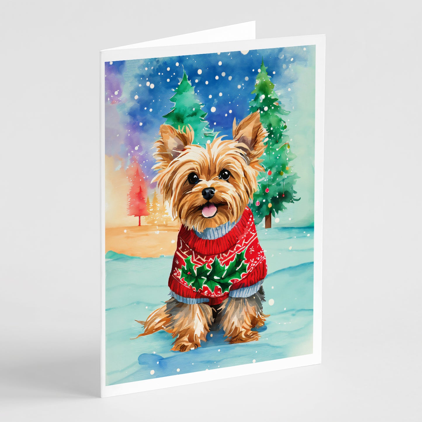 Buy this Yorkshire Terrier Yorkie Christmas Greeting Cards Pack of 8