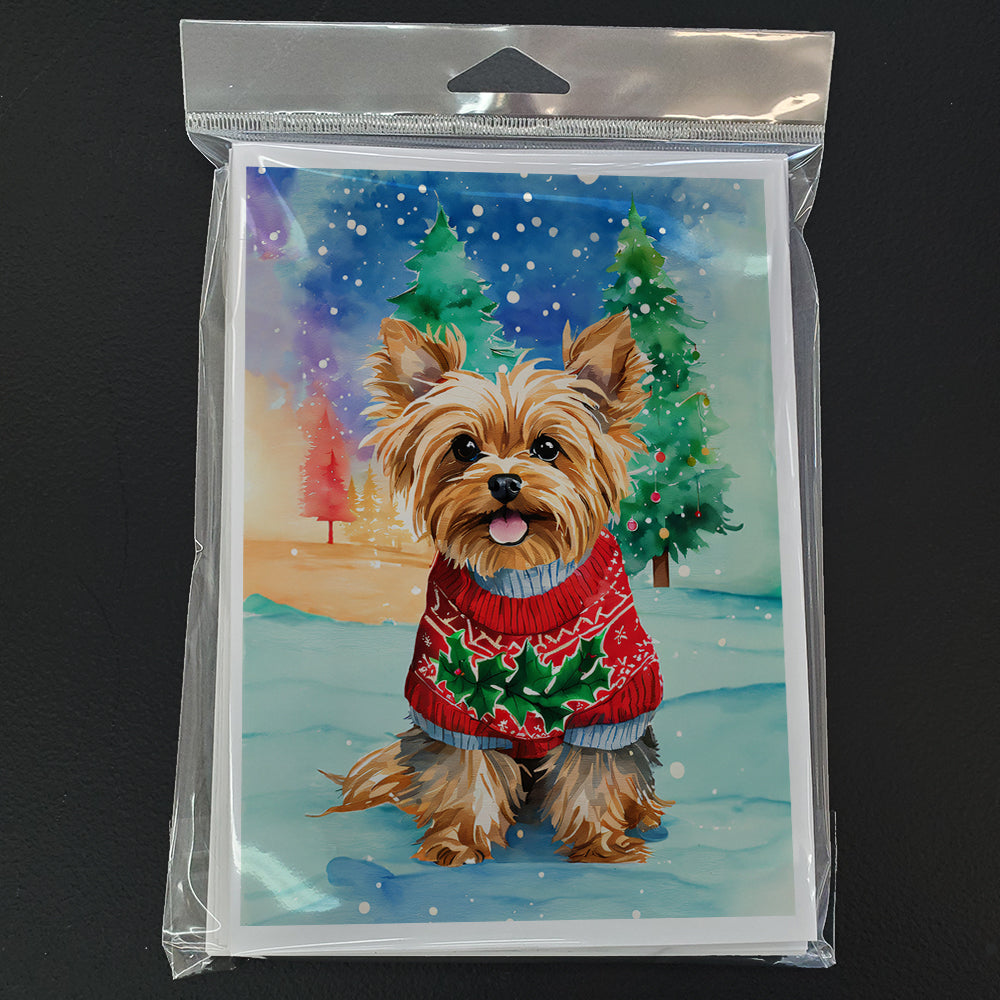 Yorkshire Terrier Yorkie Christmas Greeting Cards Pack of 8