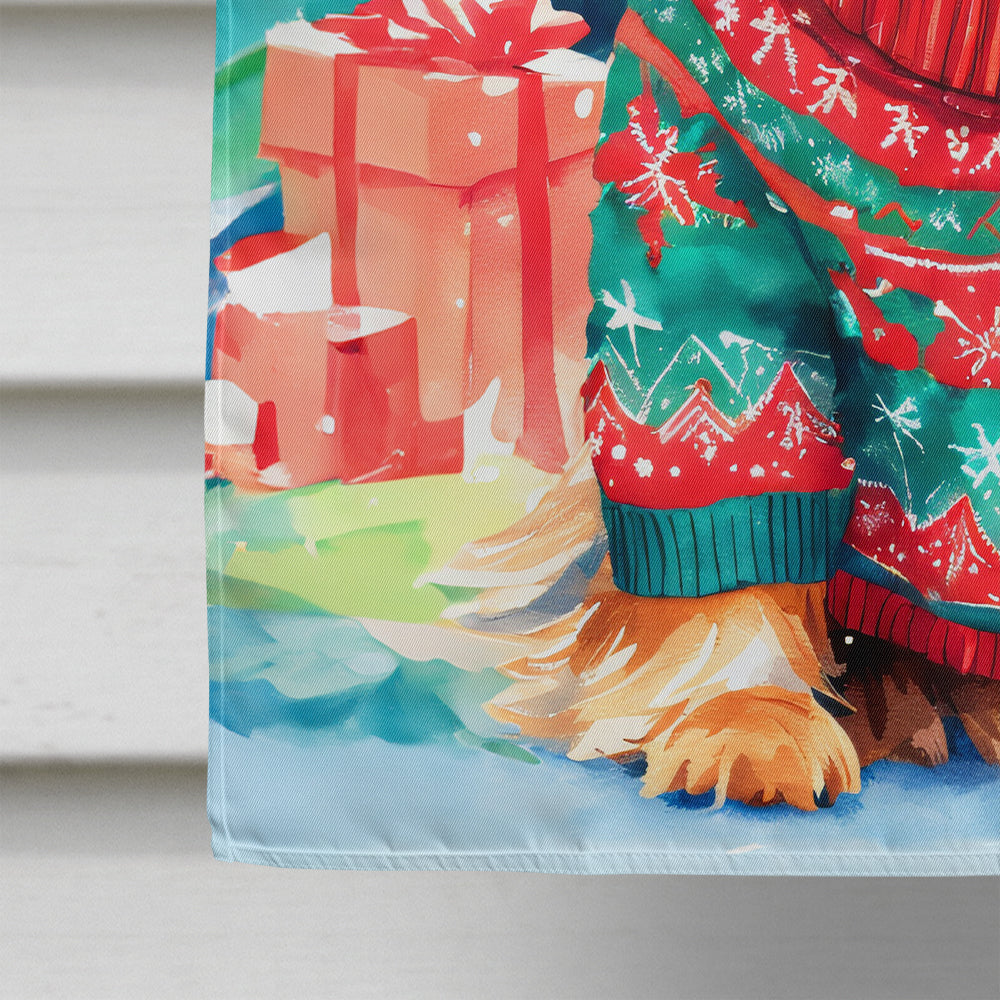 Yorkshire Terrier Yorkie Christmas House Flag