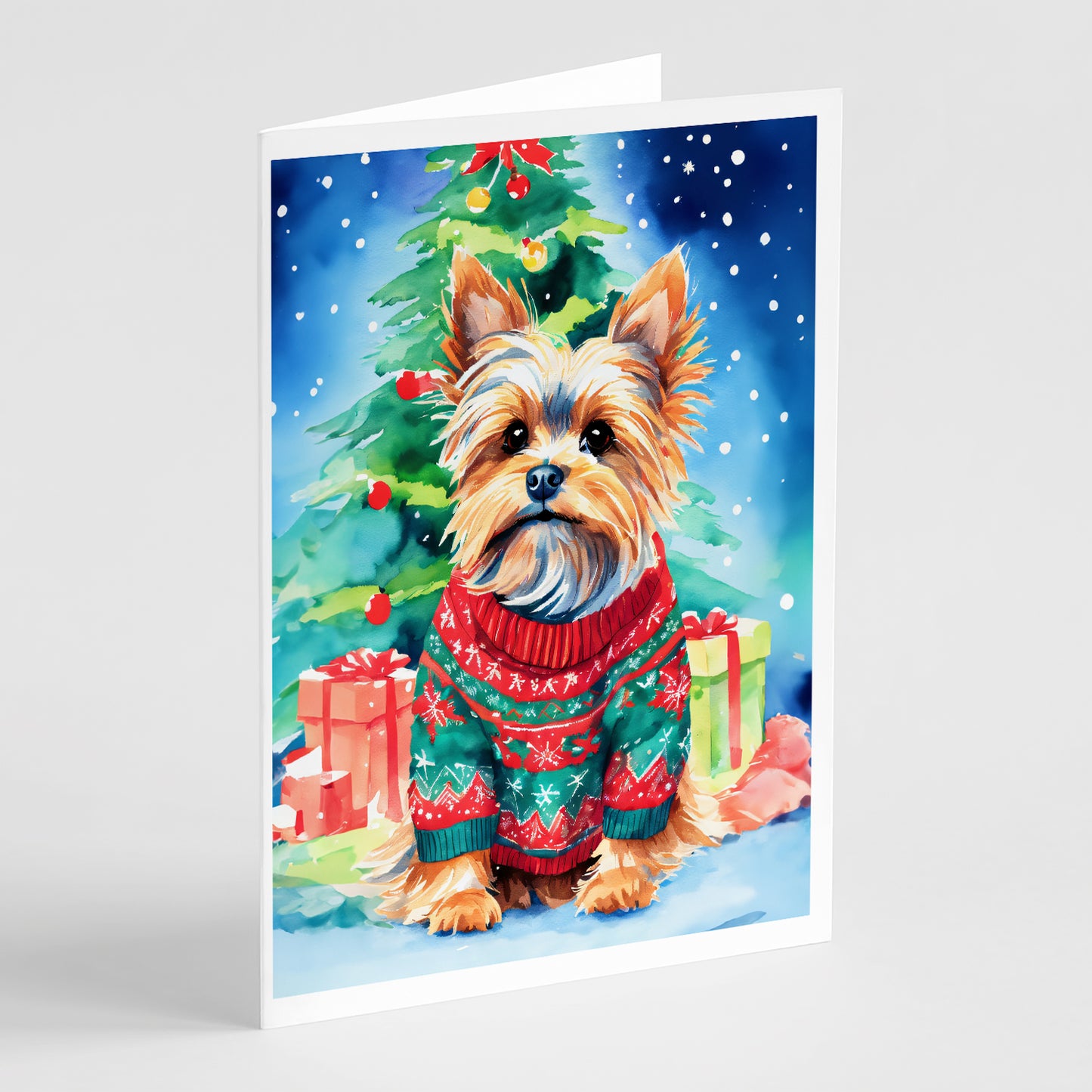 Buy this Yorkshire Terrier Yorkie Christmas Greeting Cards Pack of 8