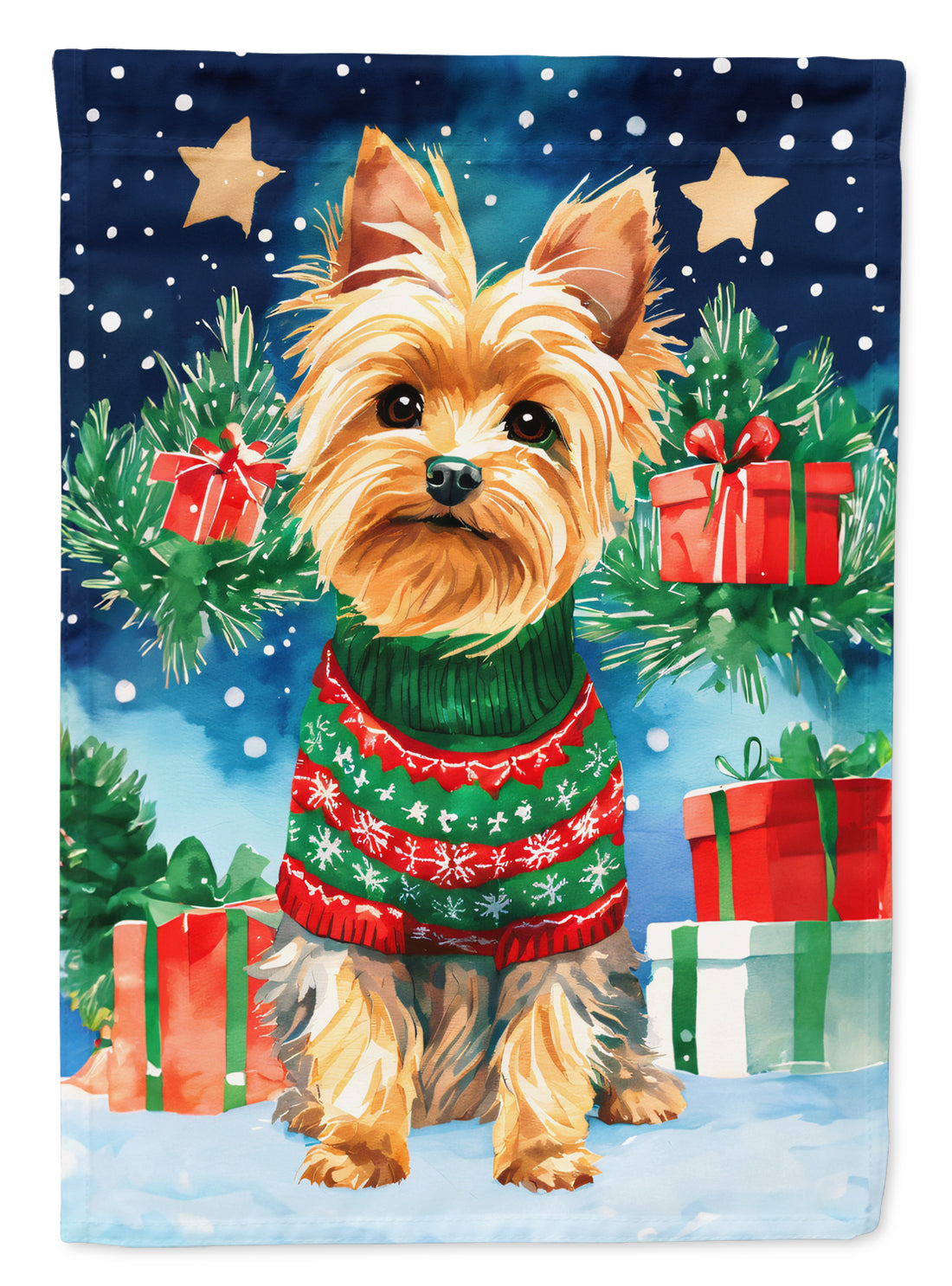 Buy this Yorkshire Terrier Yorkie Christmas House Flag