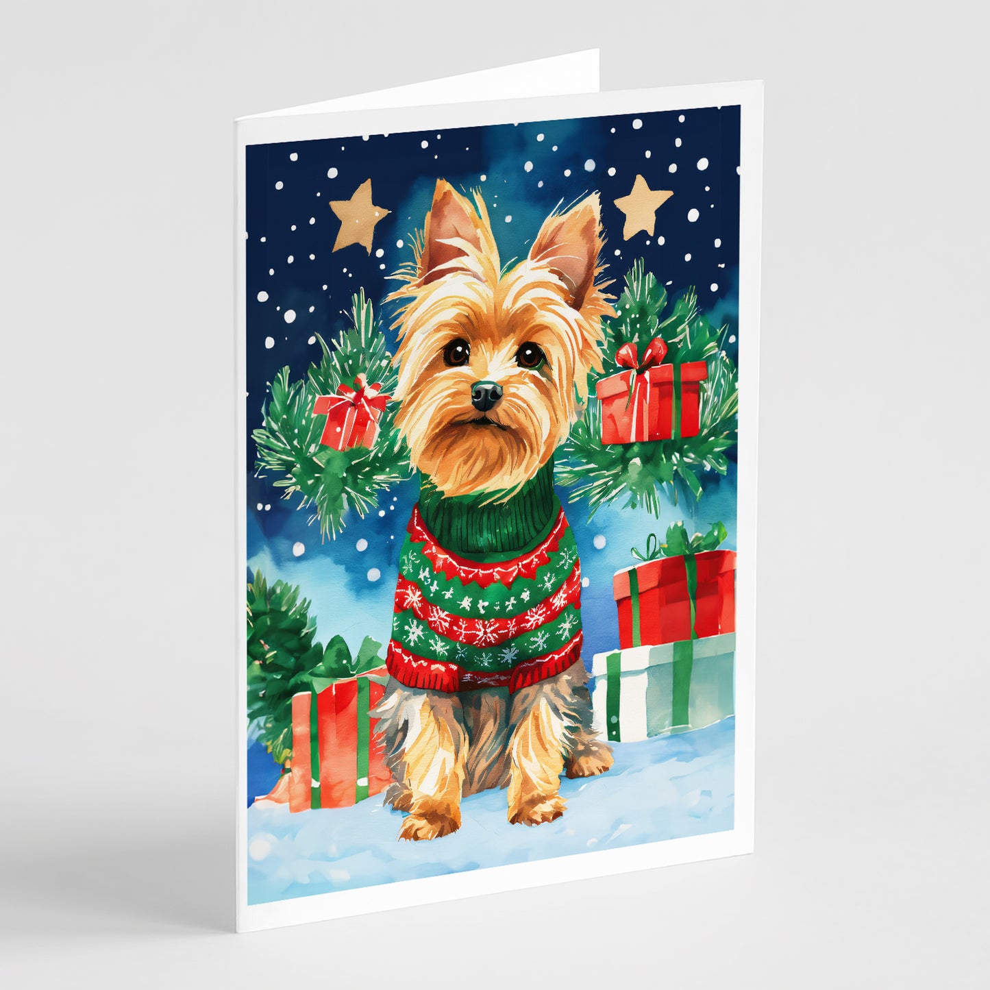 Buy this Yorkshire Terrier Yorkie Christmas Greeting Cards Pack of 8