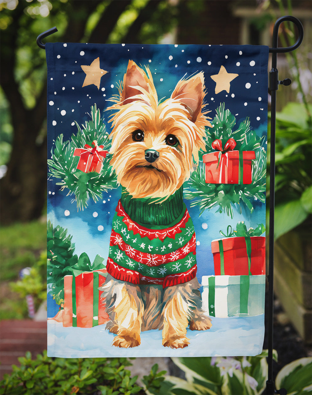 Yorkshire Terrier Yorkie Christmas Garden Flag