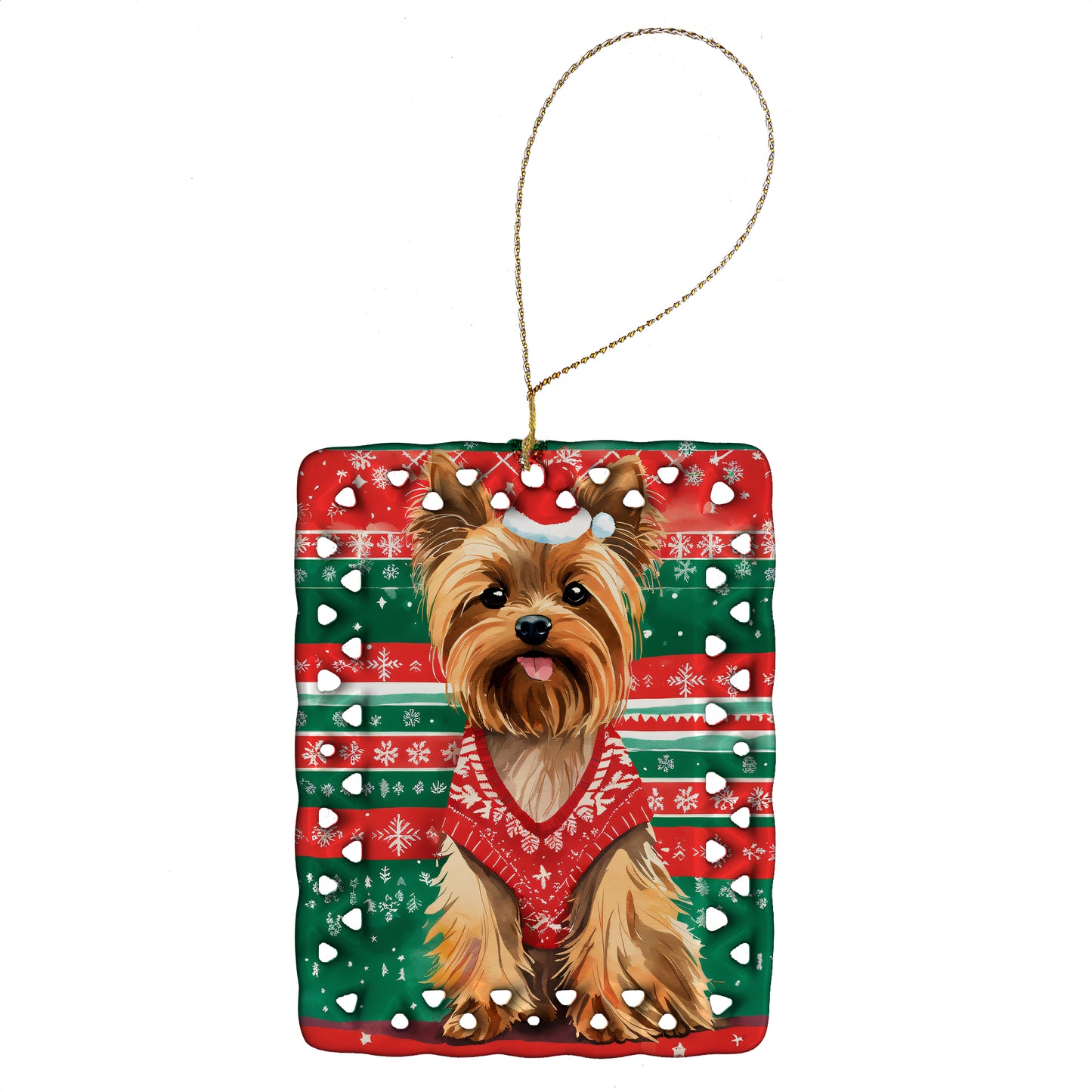 Buy this Yorkshire Terrier Yorkie Christmas Porcelain Ornament