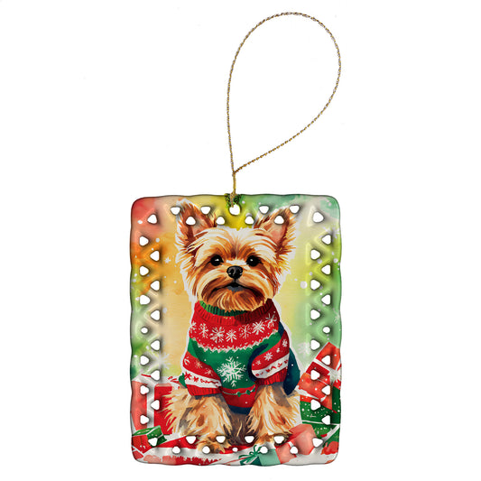 Buy this Yorkshire Terrier Yorkie Christmas Porcelain Ornament