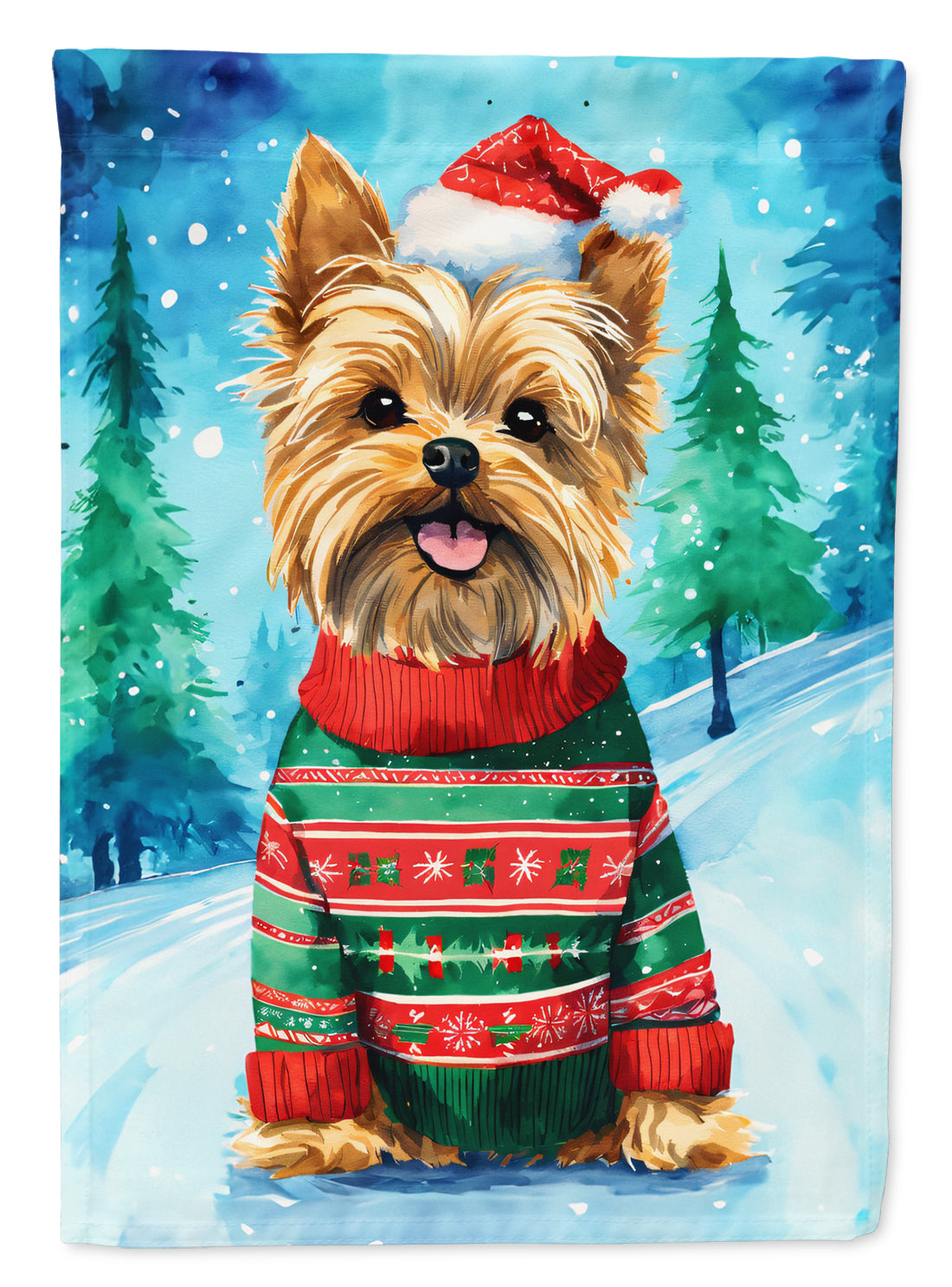 Buy this Yorkshire Terrier Yorkie Christmas House Flag