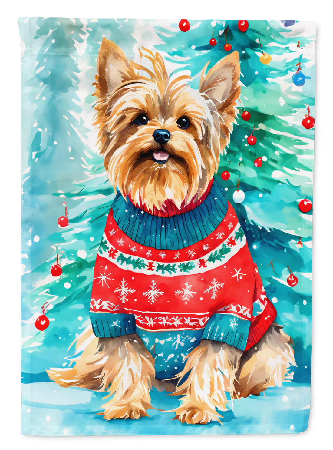 Buy this Yorkshire Terrier Yorkie Christmas House Flag