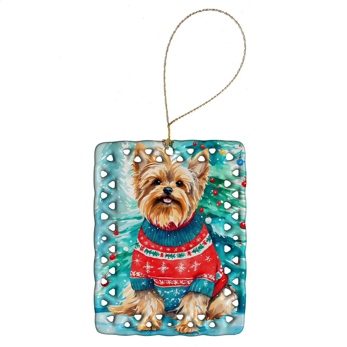 Buy this Yorkshire Terrier Yorkie Christmas Porcelain Ornament