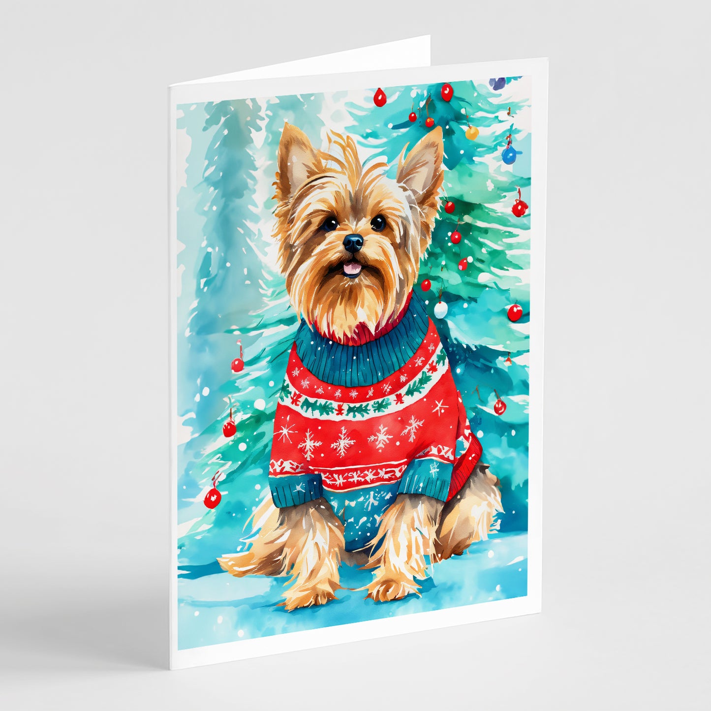 Buy this Yorkshire Terrier Yorkie Christmas Greeting Cards Pack of 8