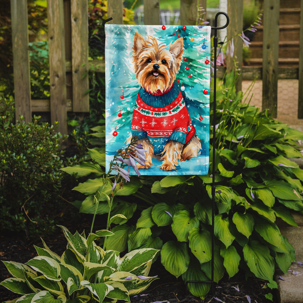 Yorkshire Terrier Yorkie Christmas Garden Flag