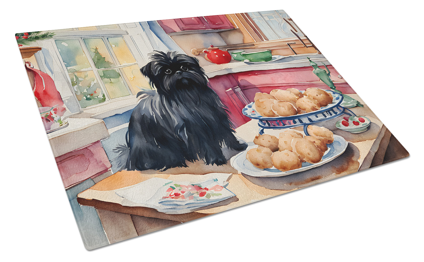 Buy this Affenpinscher Christmas Cookies Glass Cutting Board