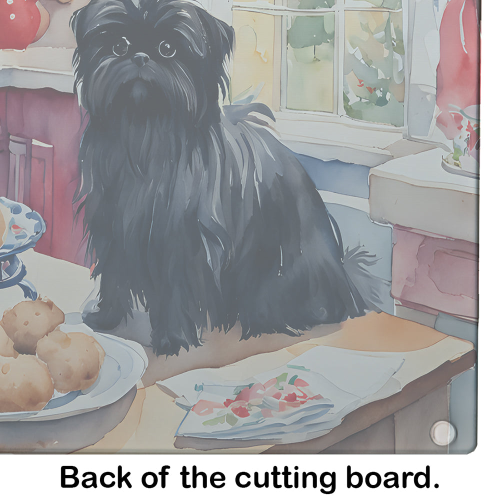 Affenpinscher Christmas Cookies Glass Cutting Board