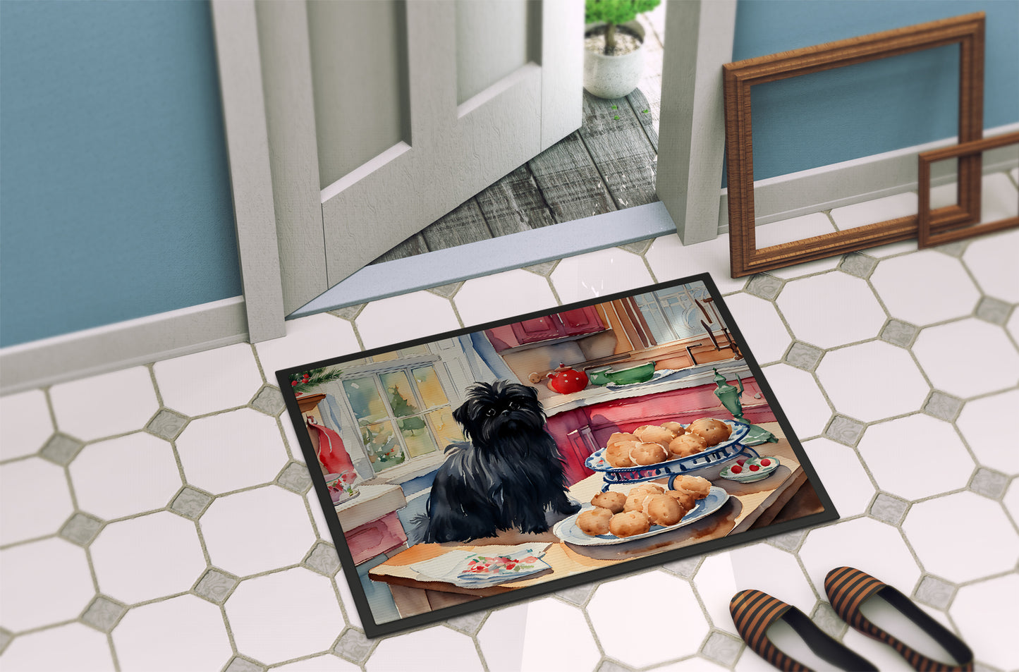 Affenpinscher Christmas Cookies Doormat