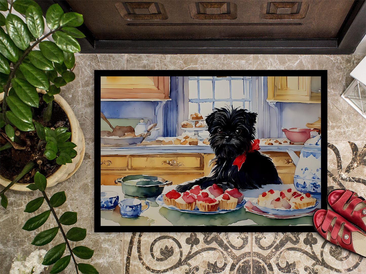 Affenpinscher Christmas Cookies Doormat