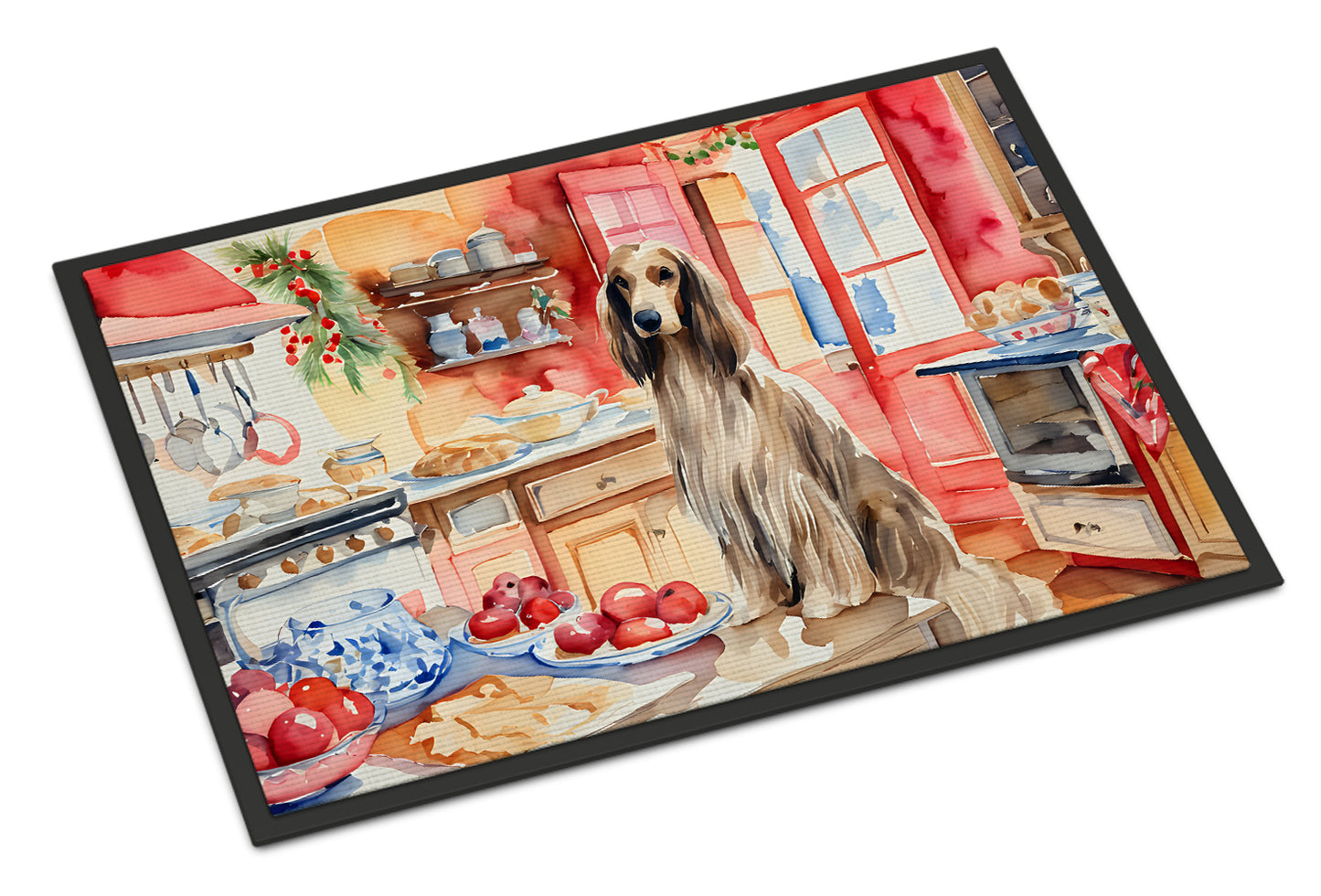 Buy this Afghan Hound Christmas Cookies Doormat