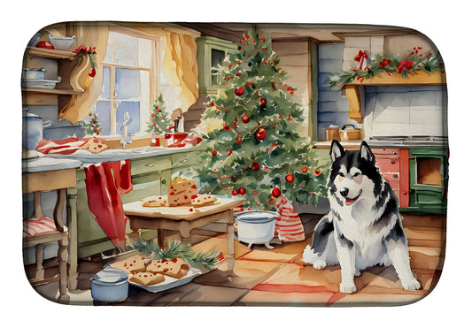 Buy this Alaskan Malamute Christmas Cookies Dish Drying Mat