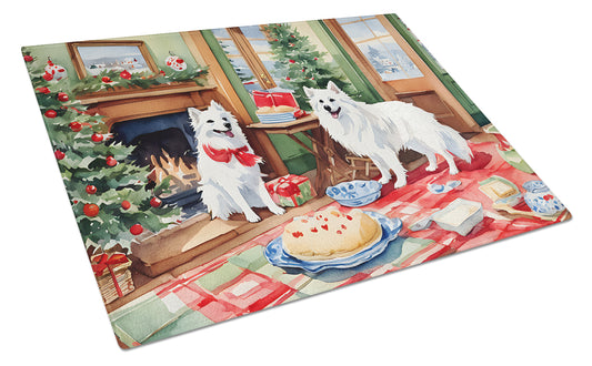 Buy this American Eskimo Christmas Cookies Glass Cutting Board