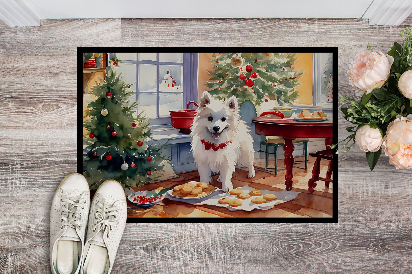 American Eskimo Christmas Cookies Doormat