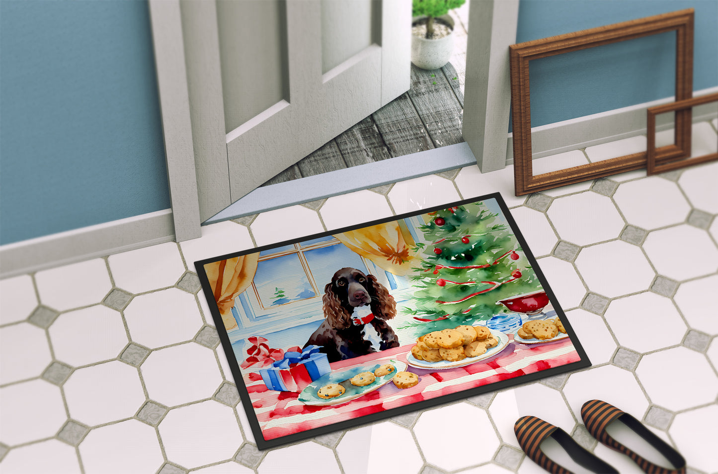 American Water Spaniel Christmas Cookies Doormat