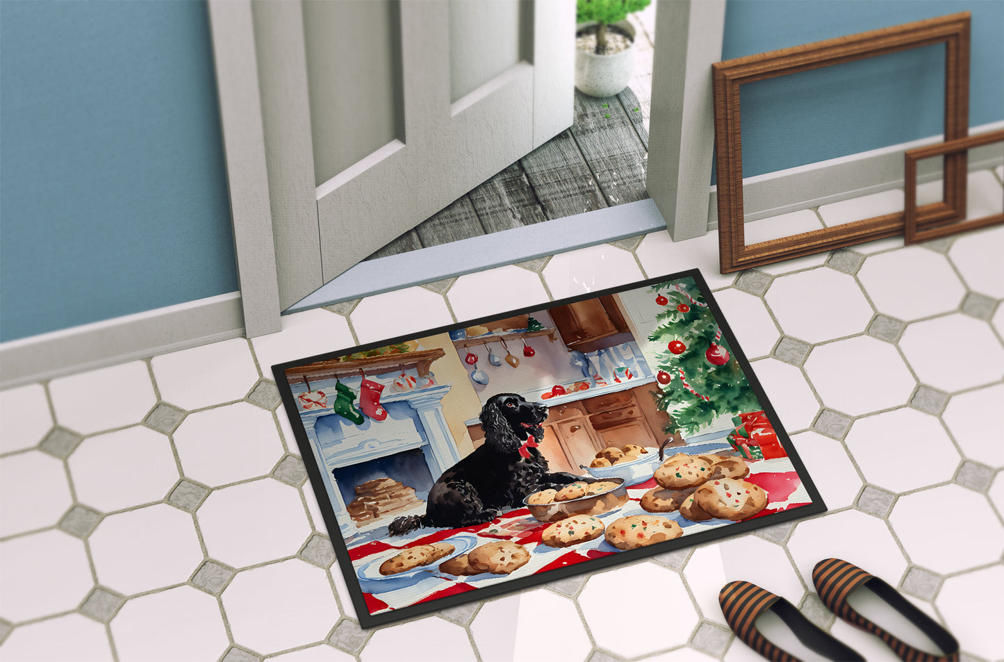 American Water Spaniel Christmas Cookies Doormat