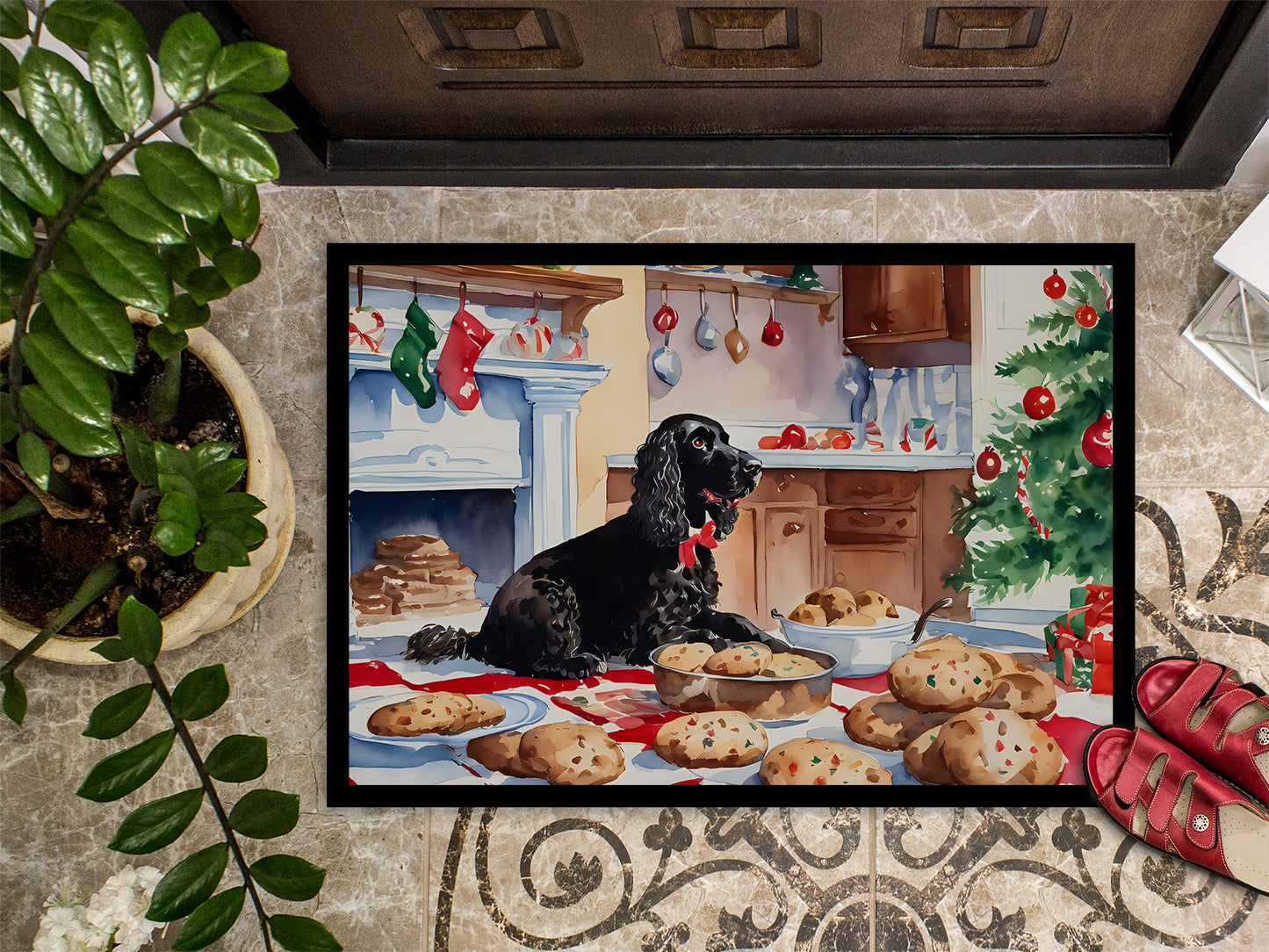 American Water Spaniel Christmas Cookies Doormat