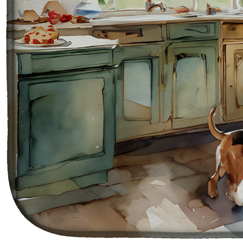 Basset Hound Christmas Cookies Dish Drying Mat