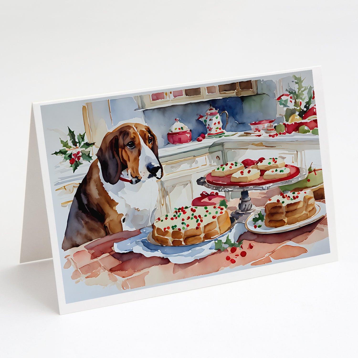 Buy this Basset Hound Christmas Cookies Greeting Cards Pack of 8