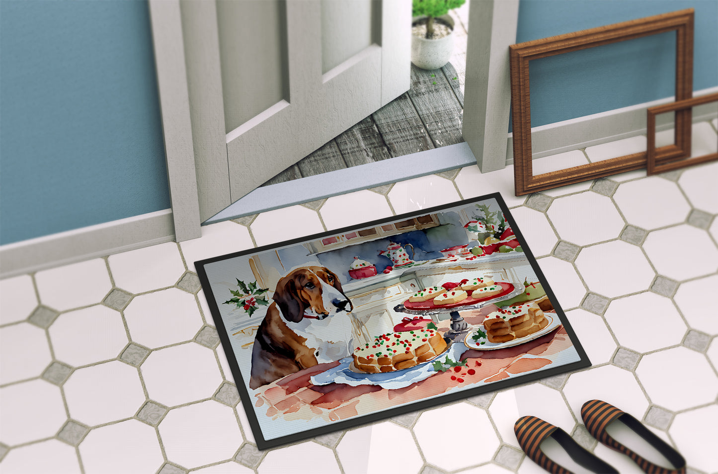 Basset Hound Christmas Cookies Doormat