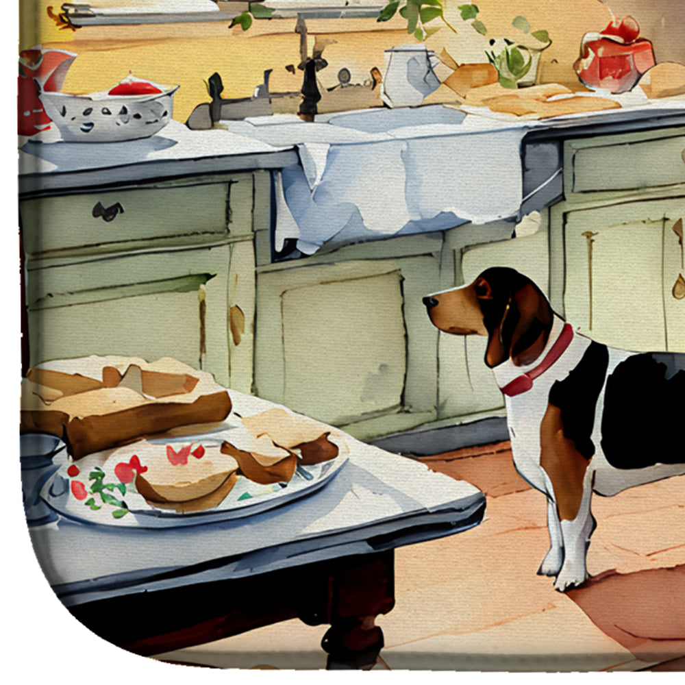 Basset Hound Christmas Cookies Dish Drying Mat