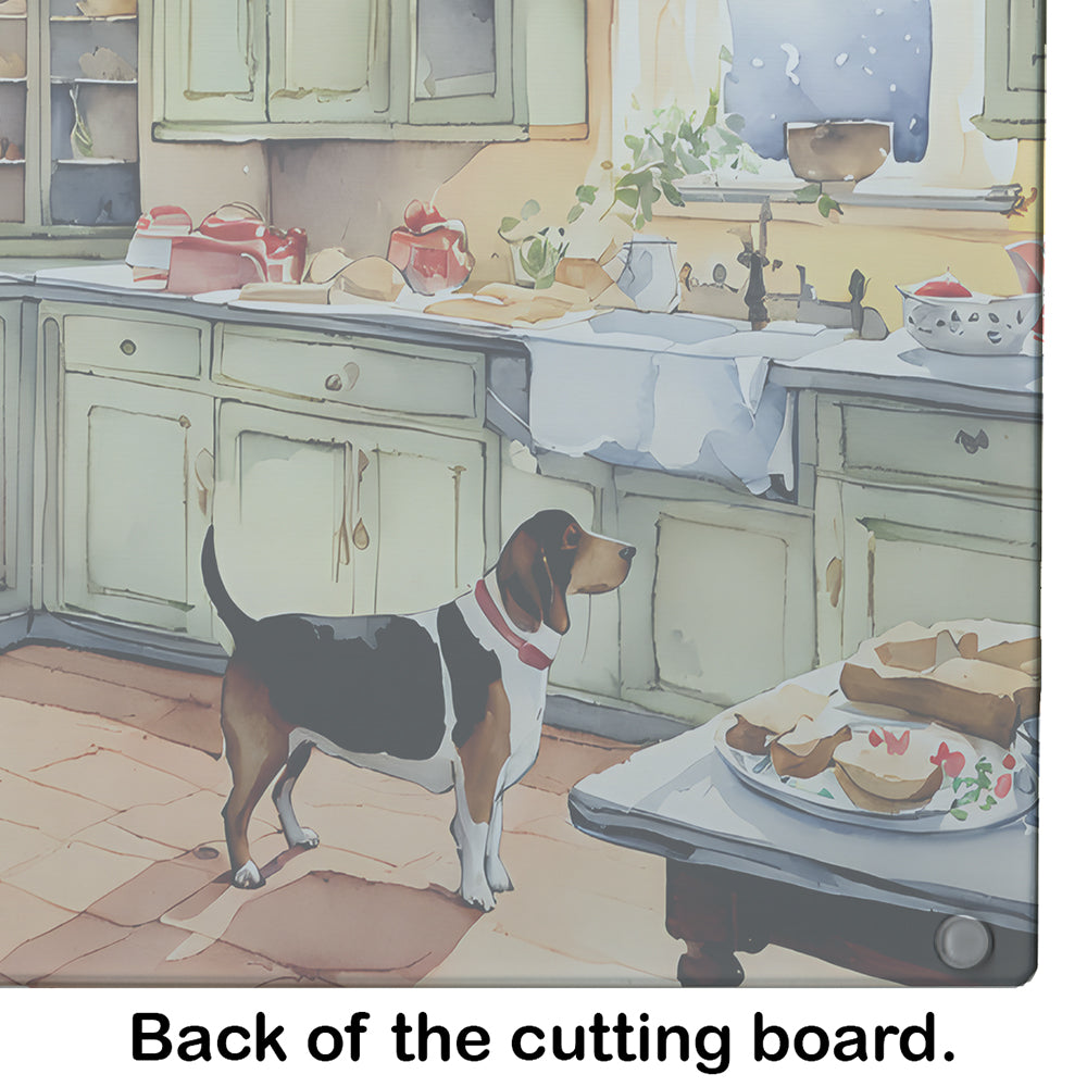 Basset Hound Christmas Cookies Glass Cutting Board