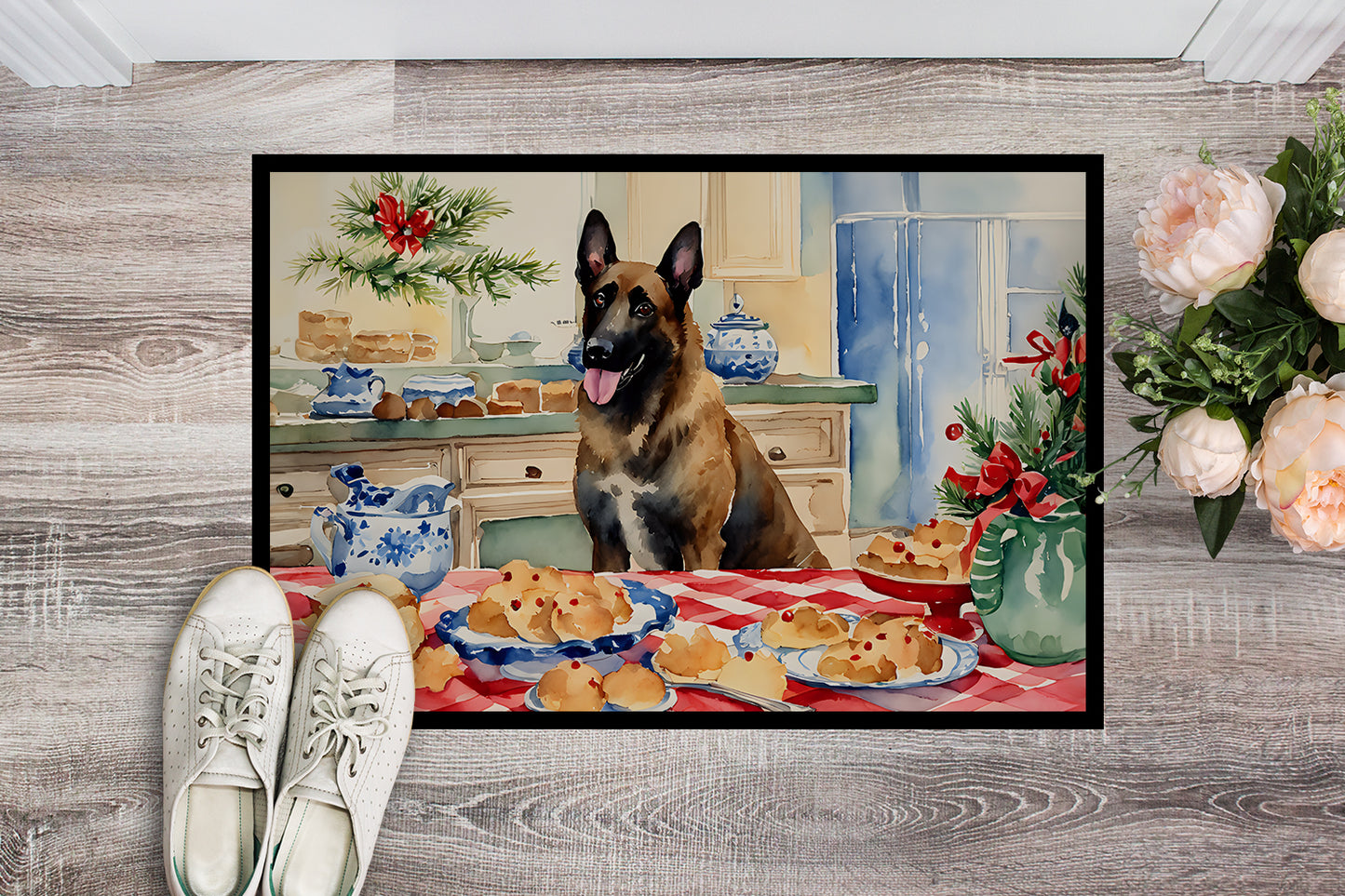 Belgian Malinois Christmas Cookies Doormat