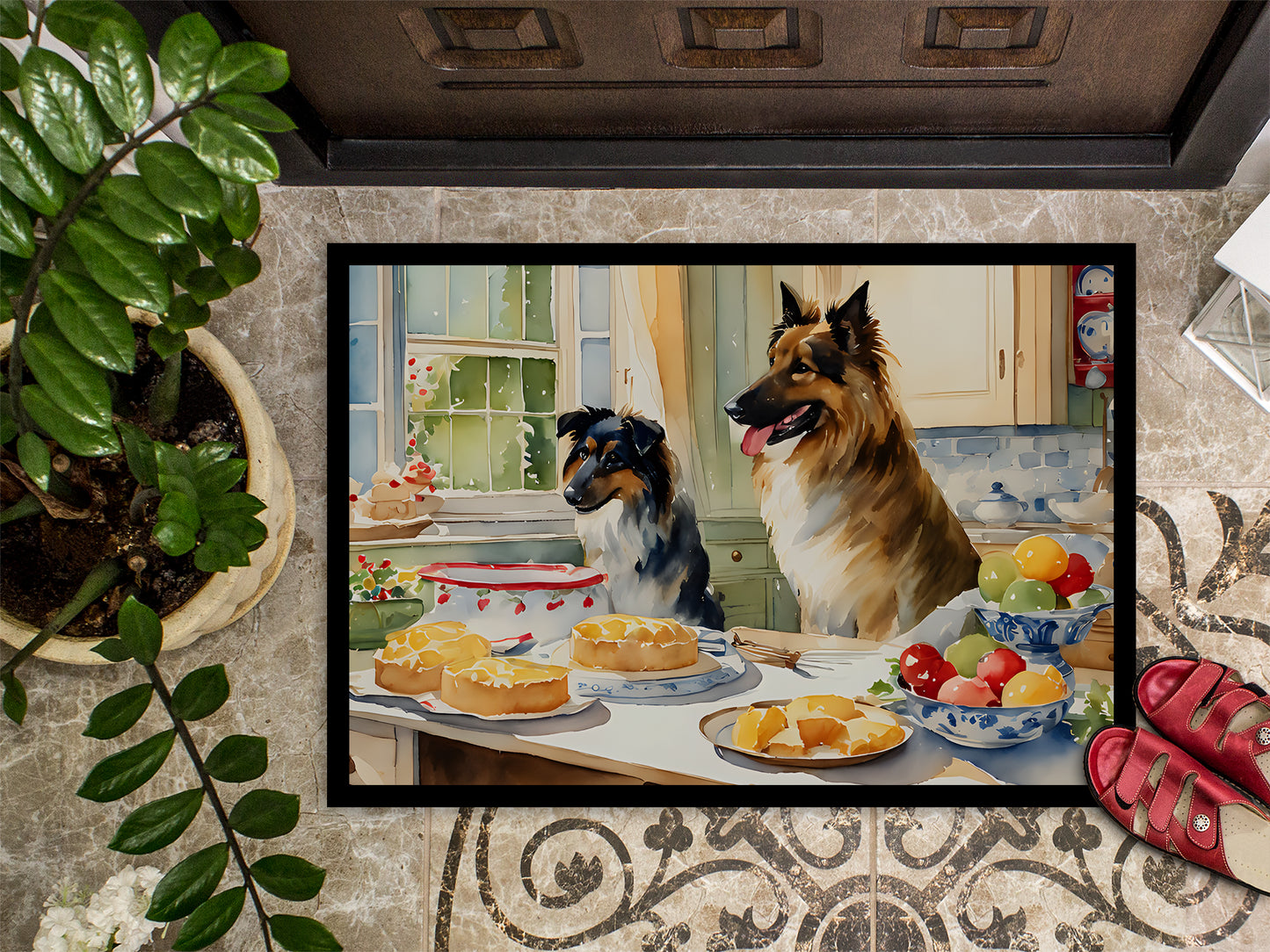 Belgian Tervuren Christmas Cookies Doormat