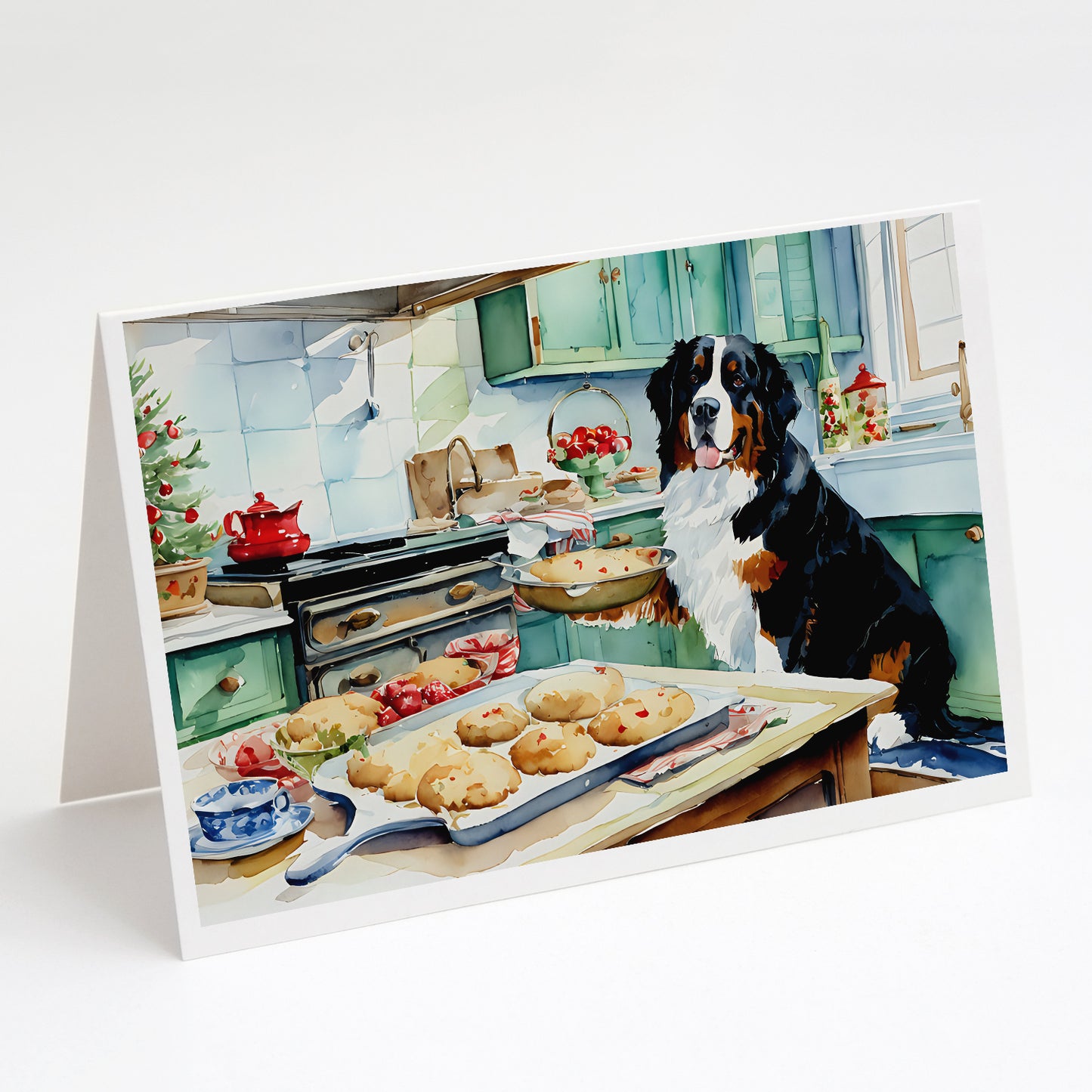 Buy this Bernese Mountain Dog Christmas Cookies Greeting Cards Pack of 8