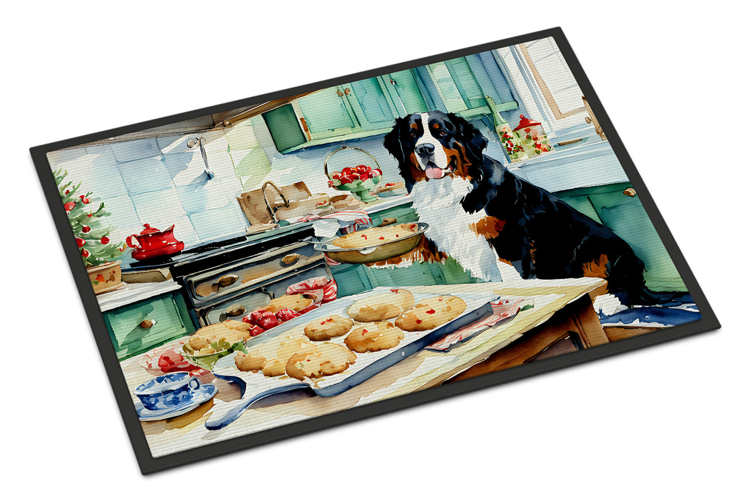 Buy this Bernese Mountain Dog Christmas Cookies Doormat