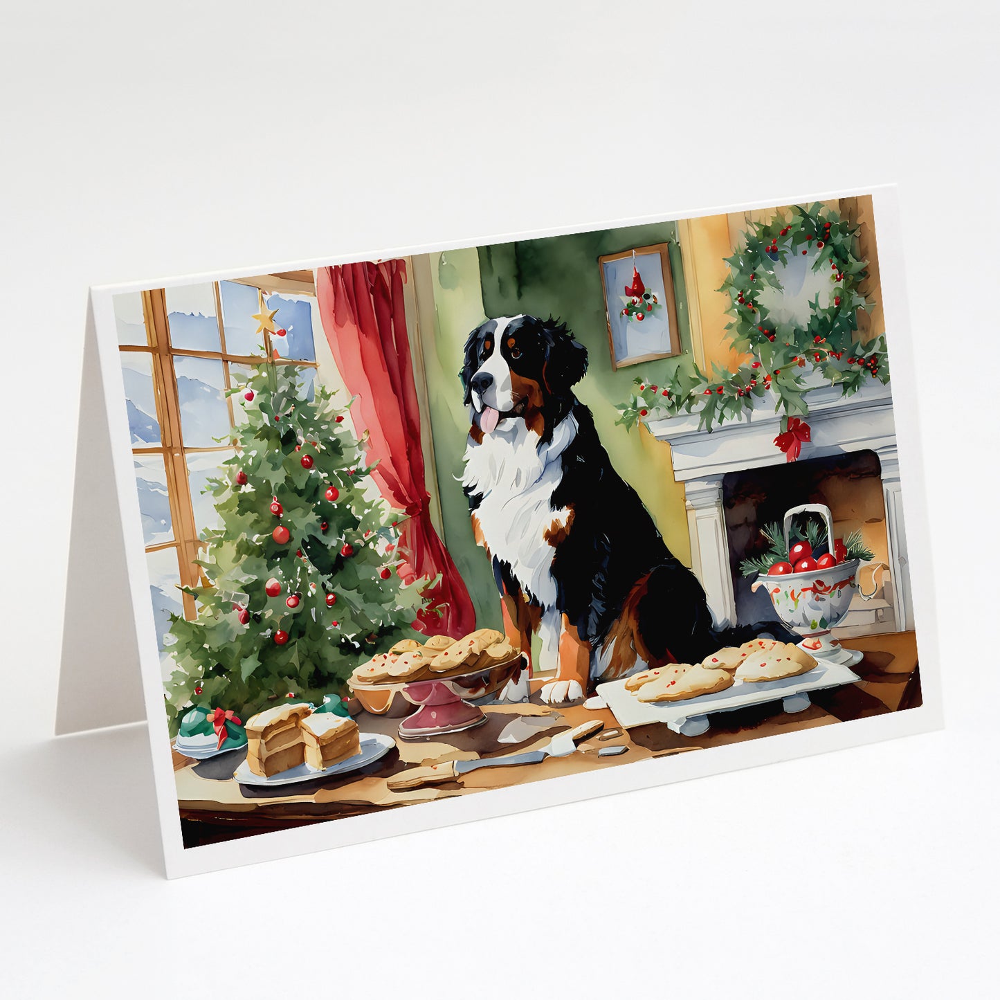 Buy this Bernese Mountain Dog Christmas Cookies Greeting Cards Pack of 8