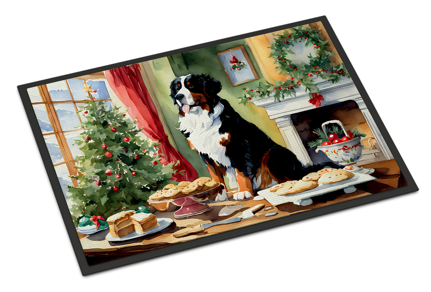 Buy this Bernese Mountain Dog Christmas Cookies Doormat