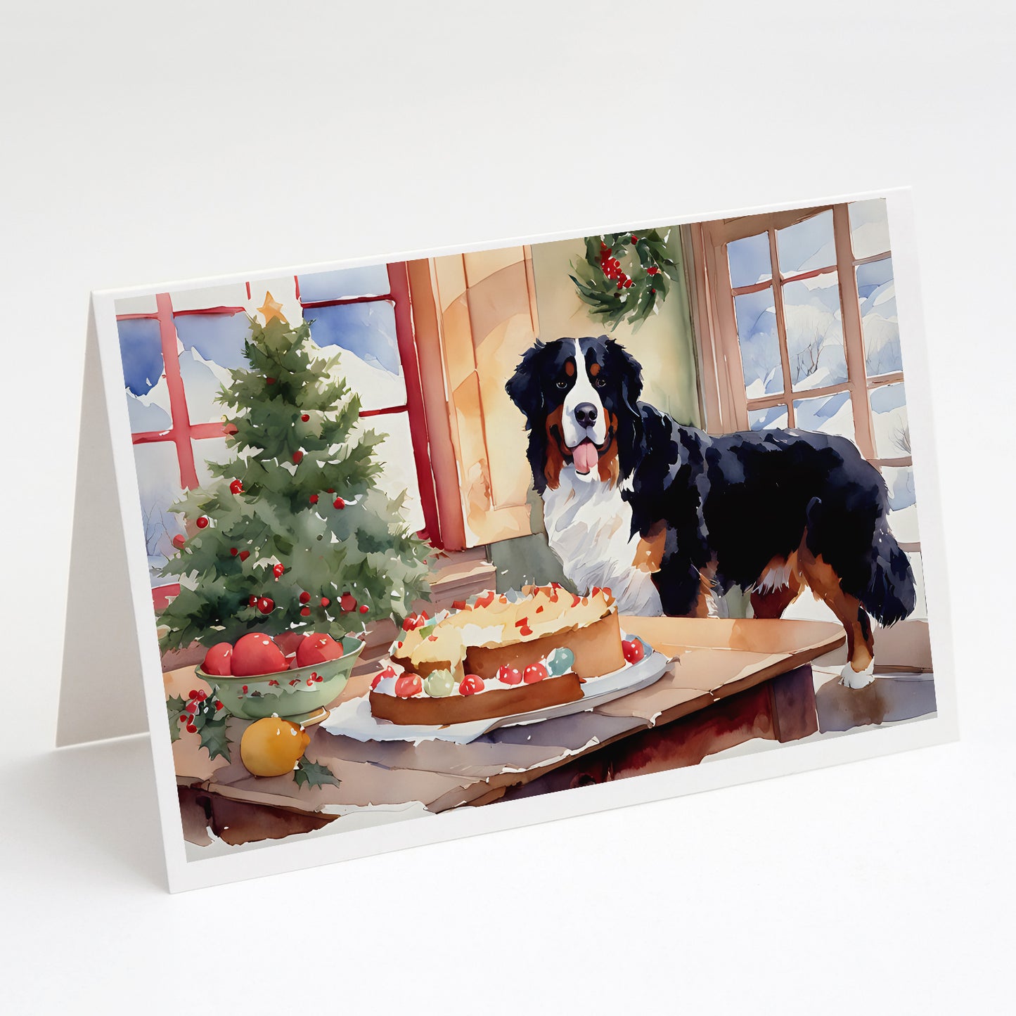 Buy this Bernese Mountain Dog Christmas Cookies Greeting Cards Pack of 8