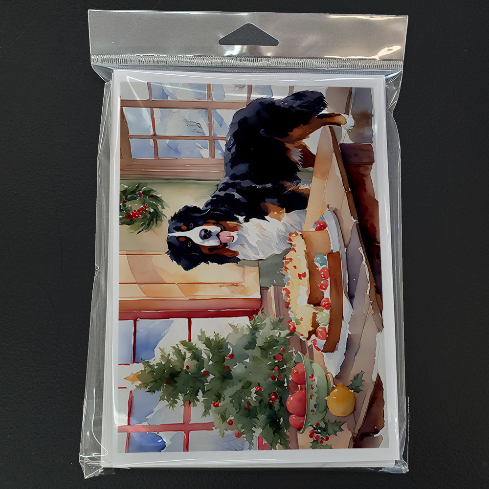 Bernese Mountain Dog Christmas Cookies Greeting Cards Pack of 8