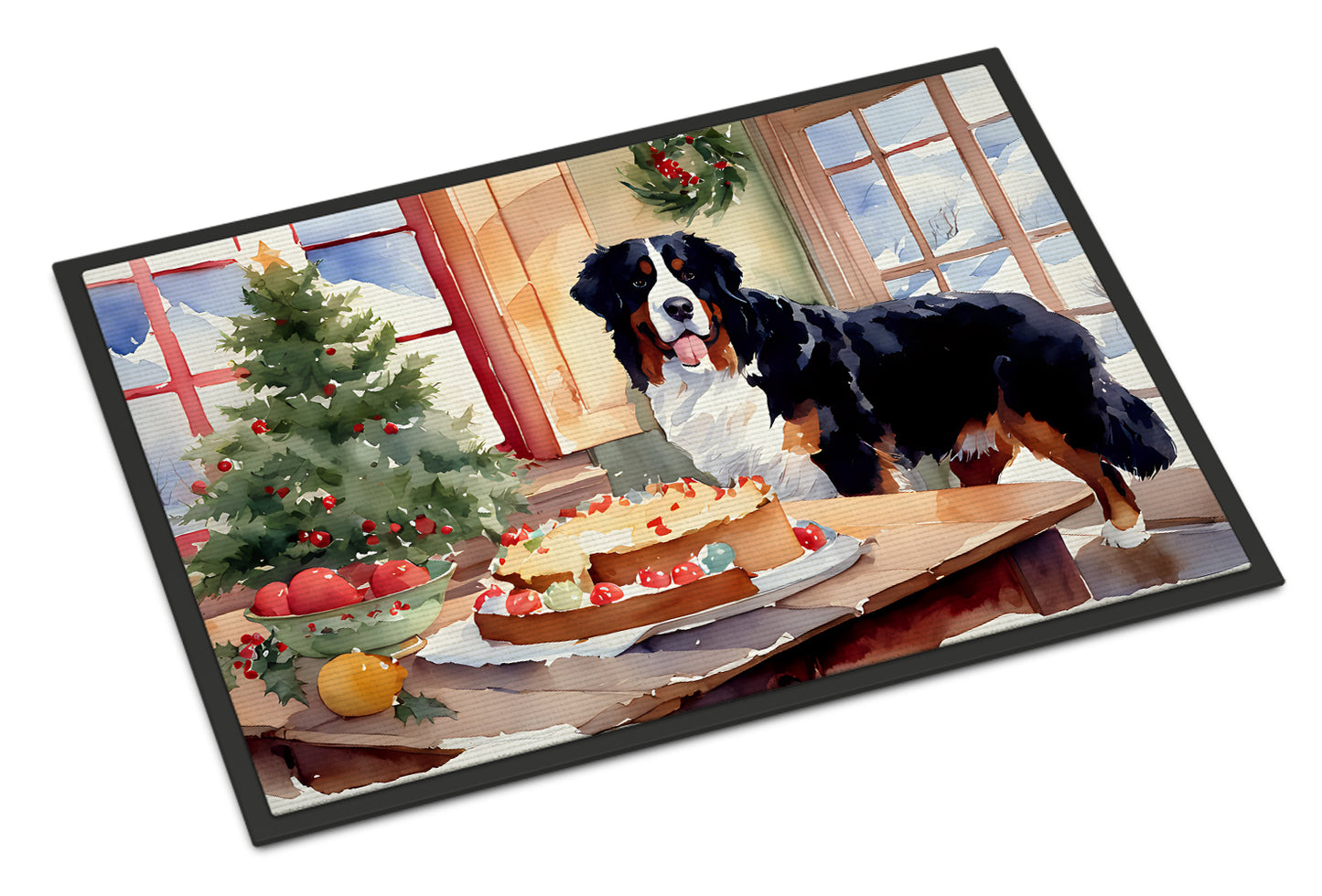 Buy this Bernese Mountain Dog Christmas Cookies Doormat