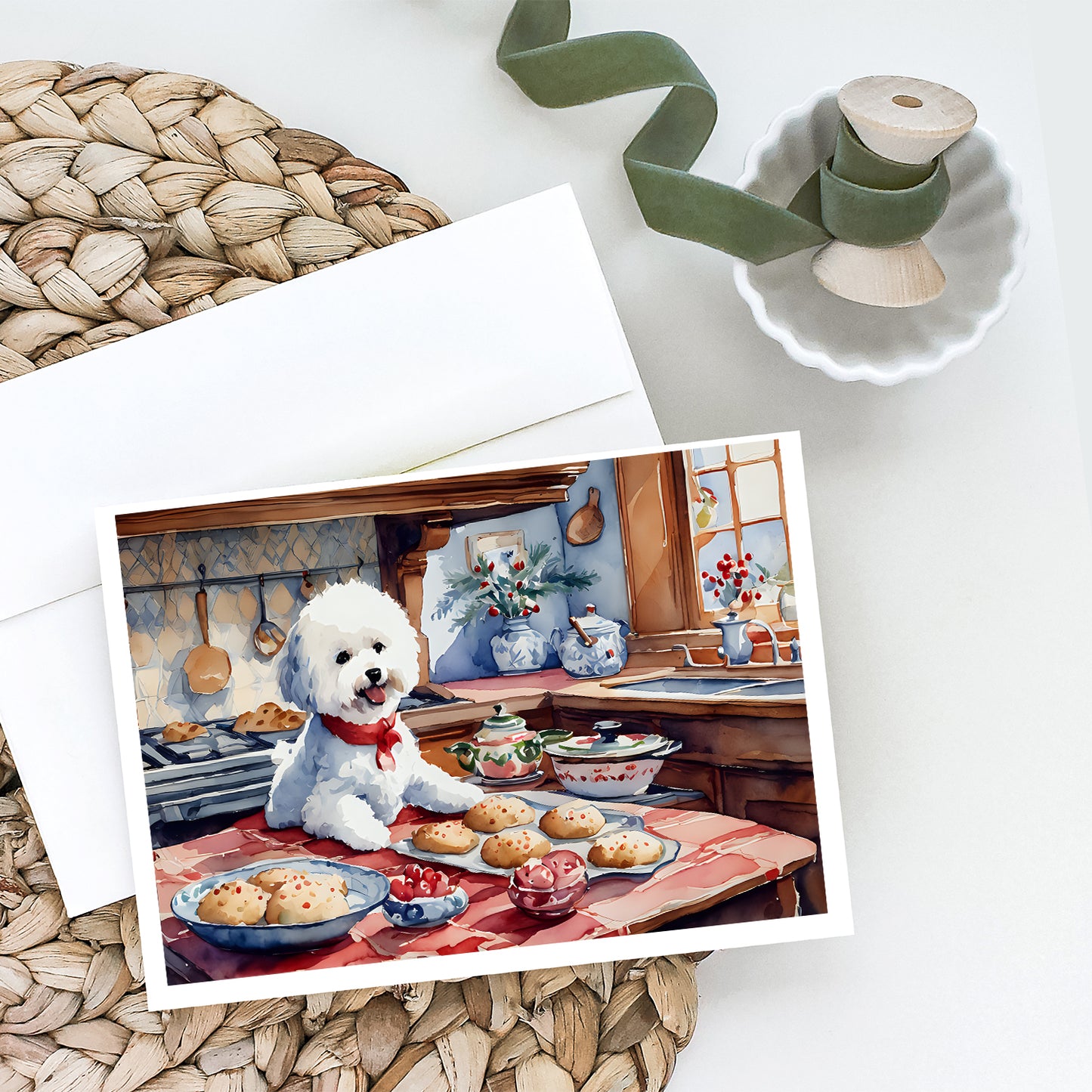 Bichon Frise Christmas Cookies Greeting Cards Pack of 8