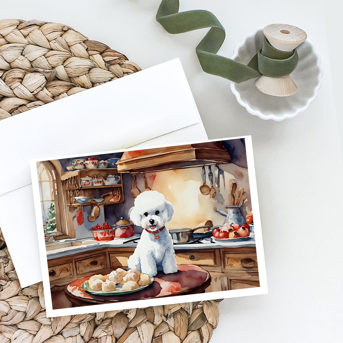 Bichon Frise Christmas Cookies Greeting Cards Pack of 8