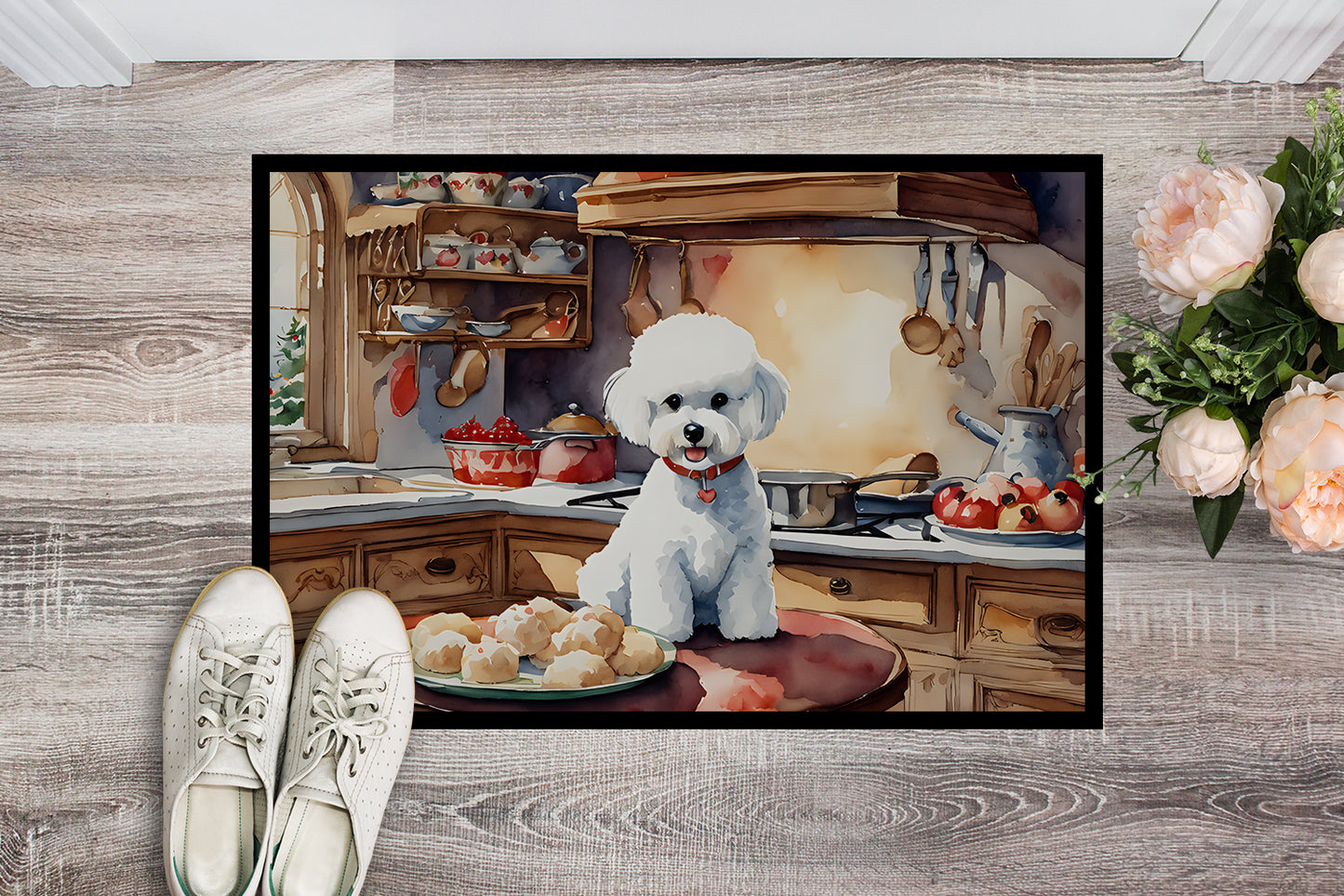 Bichon Frise Christmas Cookies Doormat