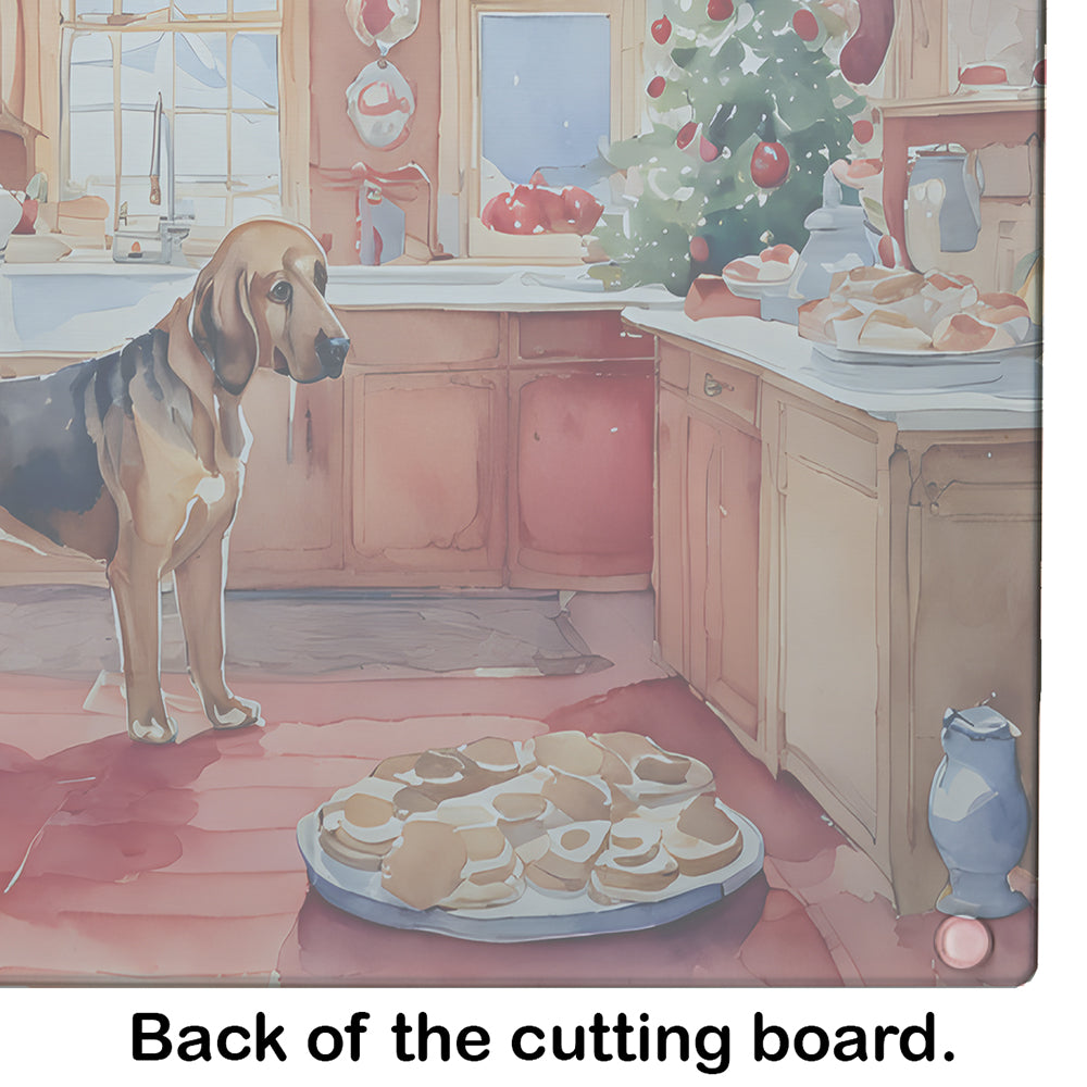 Bloodhound Christmas Cookies Glass Cutting Board