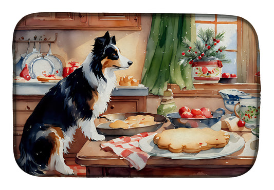 Buy this Border Collie Christmas Cookies Dish Drying Mat