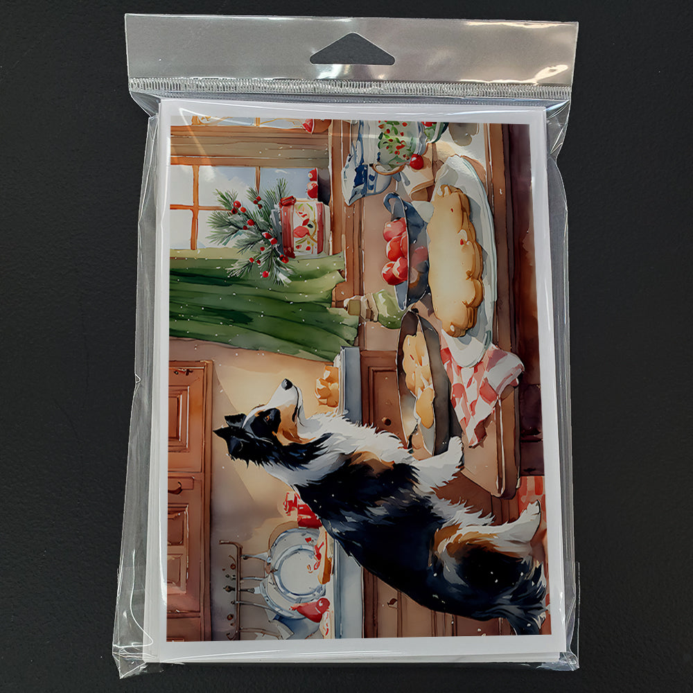 Border Collie Christmas Cookies Greeting Cards Pack of 8