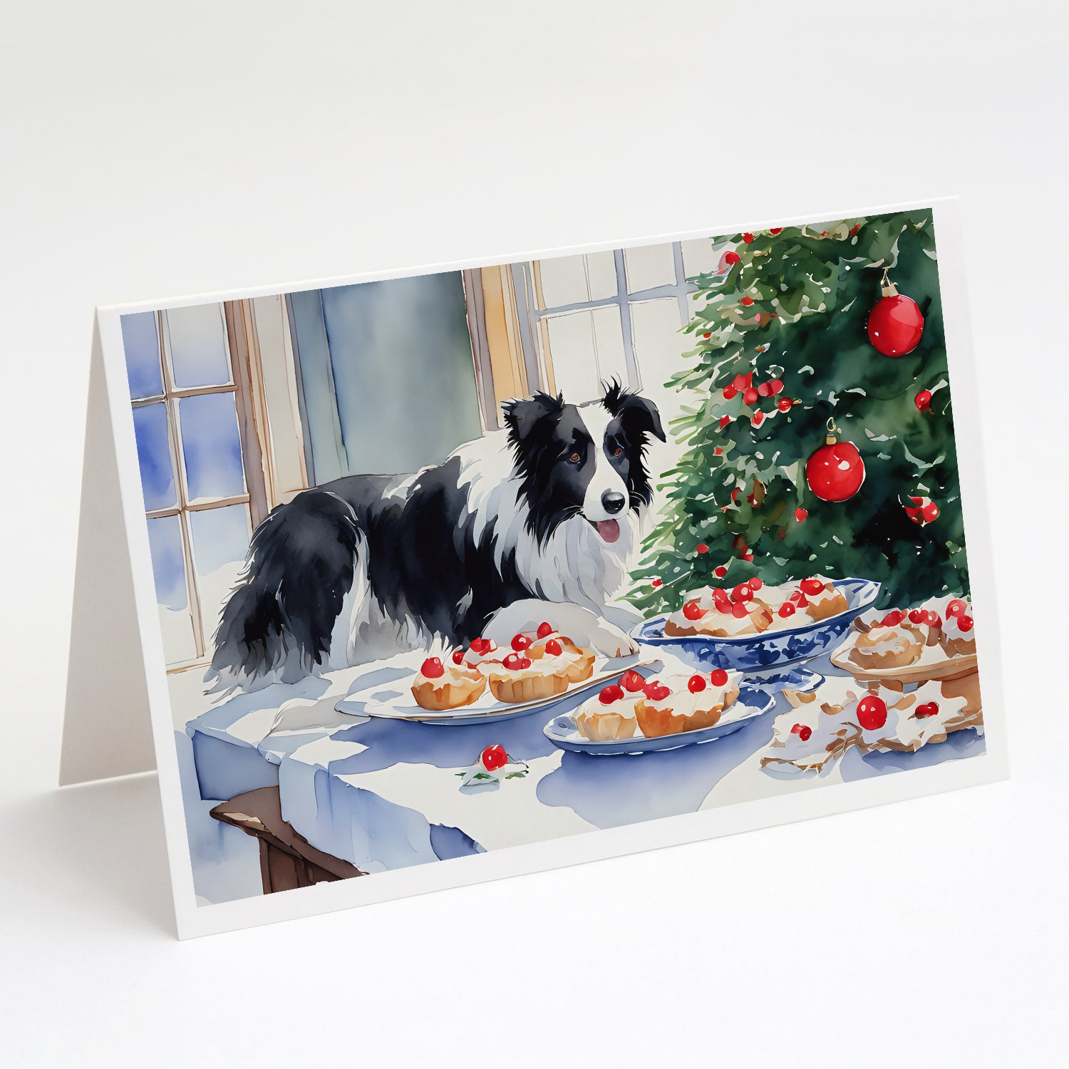 Buy this Border Collie Christmas Cookies Greeting Cards Pack of 8