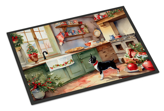 Buy this Boston Terrier Christmas Cookies Doormat