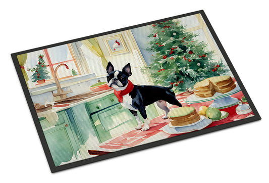 Buy this Boston Terrier Christmas Cookies Doormat