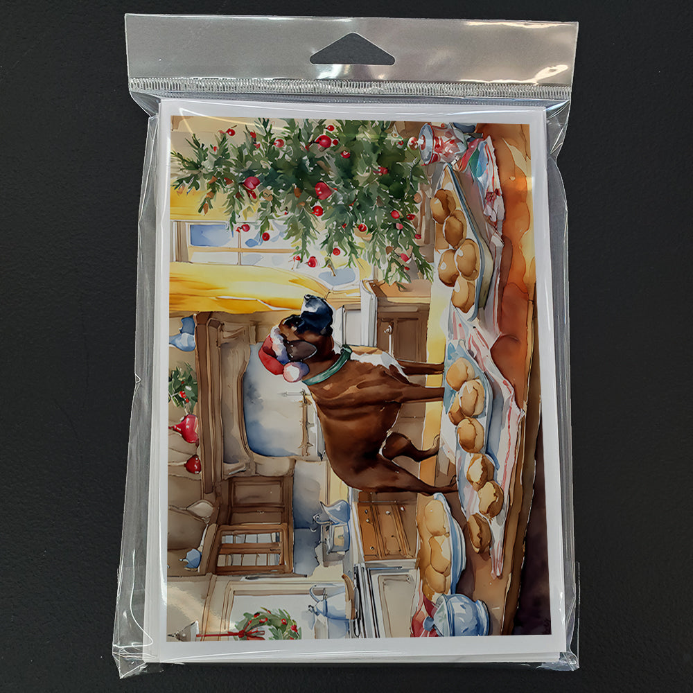 Boxer Christmas Cookies Greeting Cards Pack of 8